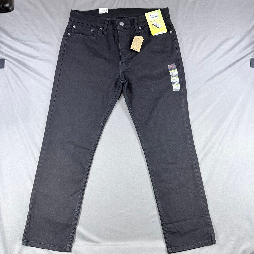 Levis Mens 36x30 Black Cotton 511 Slim Fit Flex Stretch Denim Jeans 04511-1907